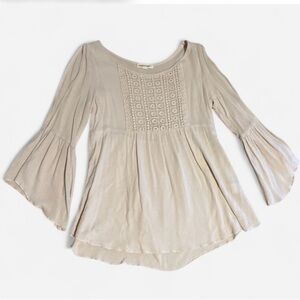 Cream Bell Sleeve Blouse size small